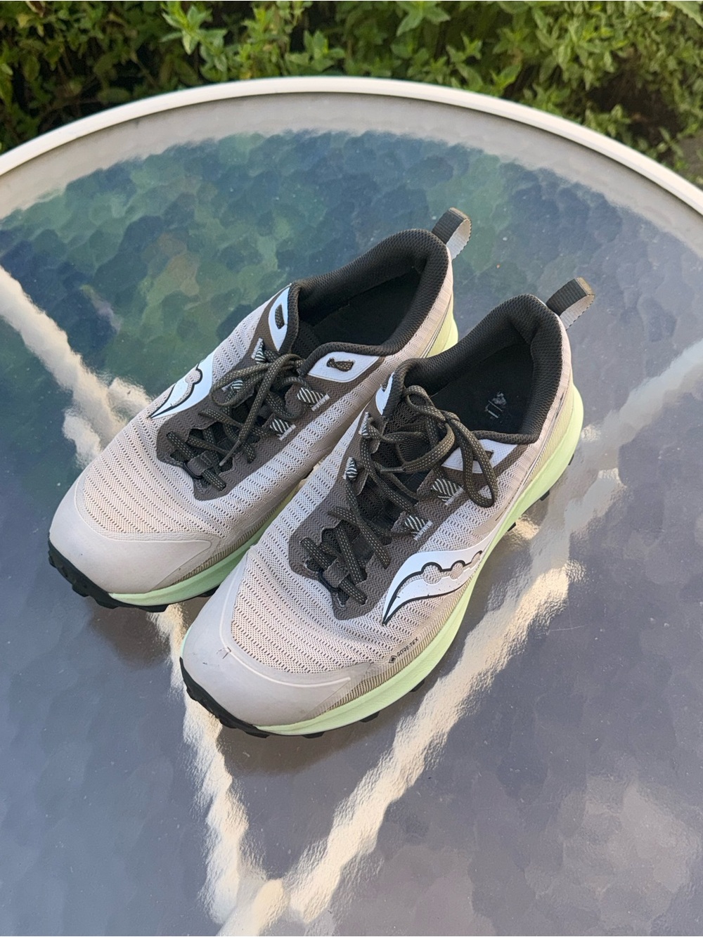 Saucony Gray and Light Green Running Sneakers
